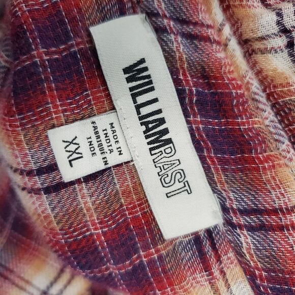 William rast distressed trim pearl snap flannel - Picture 4 of 8